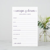 Papier Conseils et Vœux Espagnol (Debout devant)
