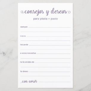 Papier Conseils et Vœux Espagnol