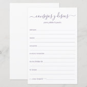 Papier Conseils et Vœux Espagnol (Devant / Derrière)