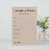 Papier Conseils et Vœux Espagnol (Debout devant)