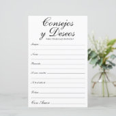 Papier Conseils et Vœux Espagnol (Debout devant)