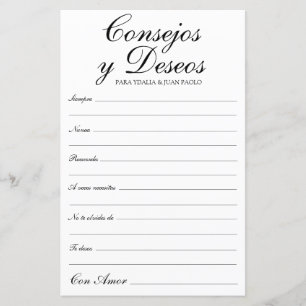 Papier Conseils et Vœux Espagnol