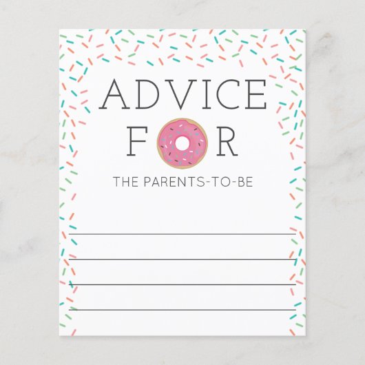 Papier Conseils pour le jeu de Baby shower de Donut Paren (Devant)
