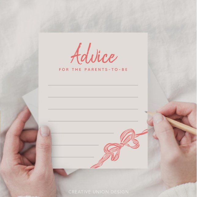 Papier Conseils pour le jeu de Baby shower Parents-to-be (girl baby shower)