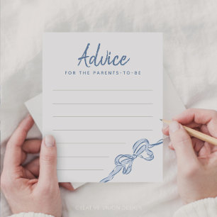 Papier Conseils pour le jeu de Baby shower Parents-to-be