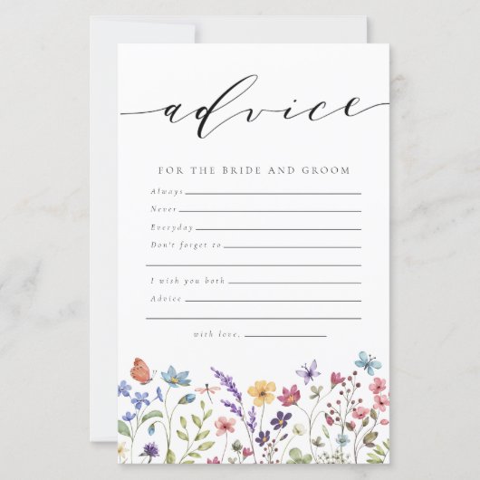 Papier Conseils pour les mariés Fleurs de mariage (Devant)
