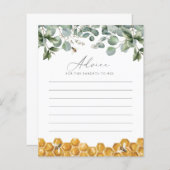 Papier Conseils pour les parents Bee Greenery Baby shower (Devant / Derrière)