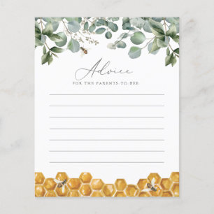 Papier Conseils pour les parents Bee Greenery Baby shower