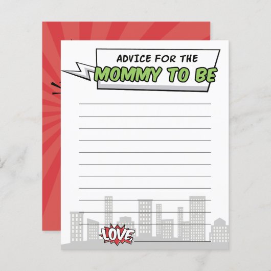 Papier Conseils pour une Baby Shower sur le thème d'un su (Devant / Derrière)