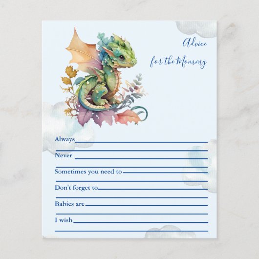 Papier Conseils Whimsical pour bébé pour maman (Devant)