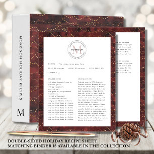 Papier Conservation des Recettes de Famille Fiche de Rece