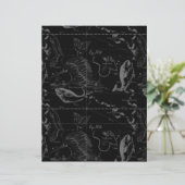 Papier Constellation des Poissons Hevelius 1690 sur fond  (Debout devant)