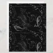 Papier Constellation des Poissons Hevelius 1690 sur fond  (Devant / Derrière)