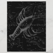Papier Constellation du Cancer Hevelius 1690 sur fond noi (Devant)
