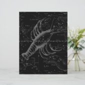 Papier Constellation du Cancer Hevelius 1690 sur fond noi (Debout devant)