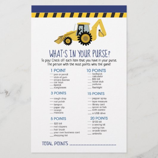 Papier Construction Backhoe Ce qui est dans votre jeu de (Devant)