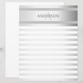 Papier Contemporain Faux Argent Ombre Gris (Devant / Derrière)