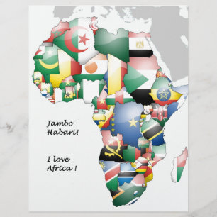 Papier Continent de l'Afrique Belle maman Afrique Colorée