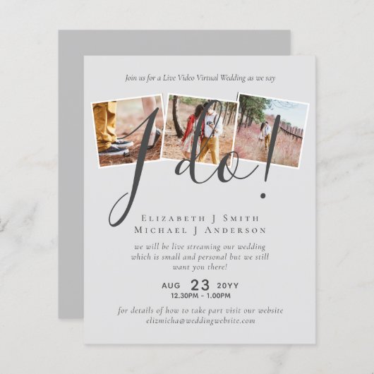 Papier Conversation vidéo en direct Mariage ou Invitation (Devant / Derrière)