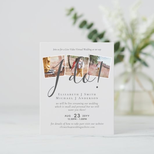 Papier Conversation vidéo en direct Mariage ou Invitation (Debout devant)