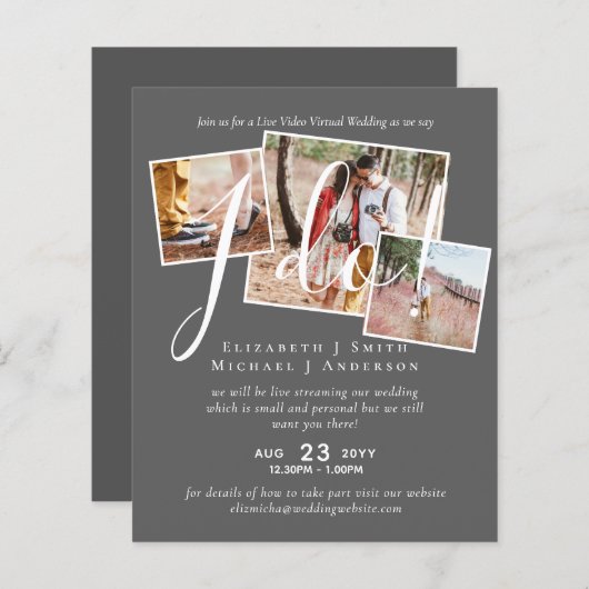 Papier Conversation vidéo en direct Mariage ou Invitation (Devant / Derrière)