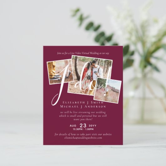 Papier Conversation vidéo en direct Mariage ou Invitation (Debout devant)