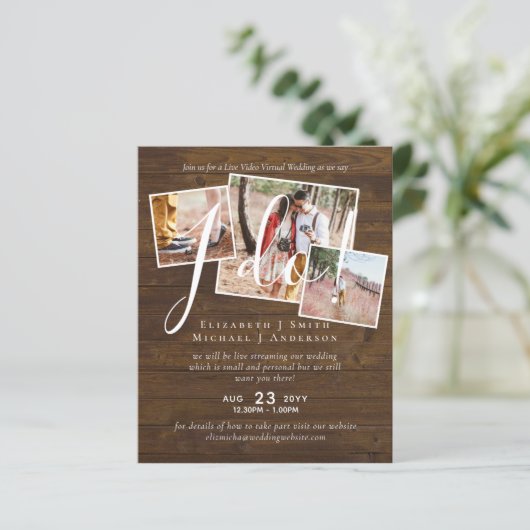 Papier Conversation vidéo en direct Mariage ou Invitation (Debout devant)