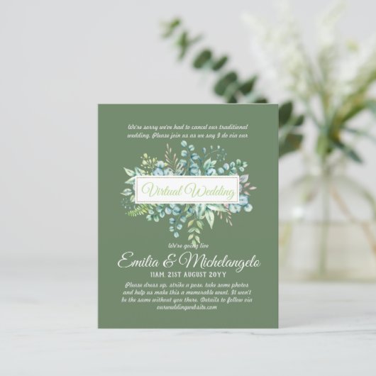 Papier Conversation vidéo Mariage virtuel Invitations en  (Debout devant)