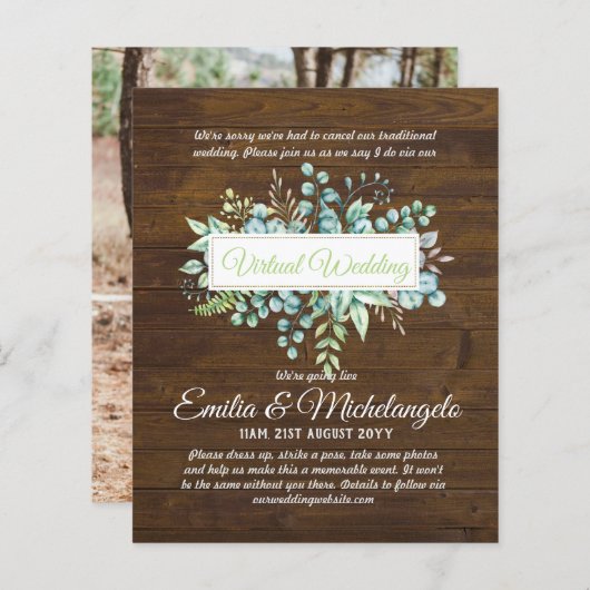 Papier Conversation vidéo Mariage virtuel Invitations en  (Devant / Derrière)