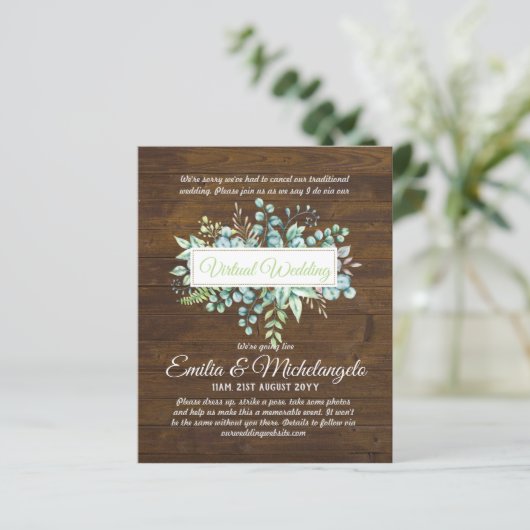 Papier Conversation vidéo Mariage virtuel Invitations en  (Debout devant)