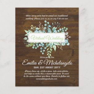 Papier Conversation vidéo Mariage virtuel Invitations en 