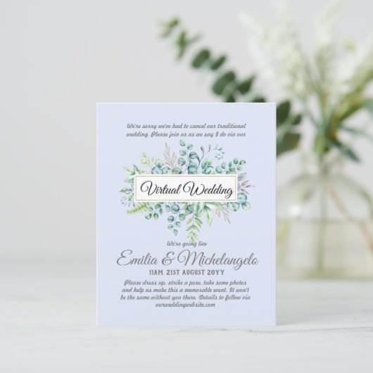 Papier Conversation vidéo Mariage virtuel Invitations en (Debout devant)