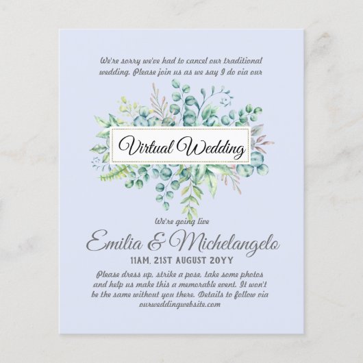 Papier Conversation vidéo Mariage virtuel Invitations en (Devant)