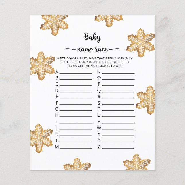 Papier Cookies au gingembre Jeu de nom de bébé (Devant)