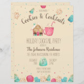 Papier Cookies de Noël Cocktail mignon Circulaire de fête (Devant / Derrière)