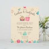 Papier Cookies de Noël Cocktail mignon Circulaire de fête (Debout devant)