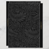 Papier Cookies | Diviseur de recettes | Floral noir Vinta (Devant / Derrière)