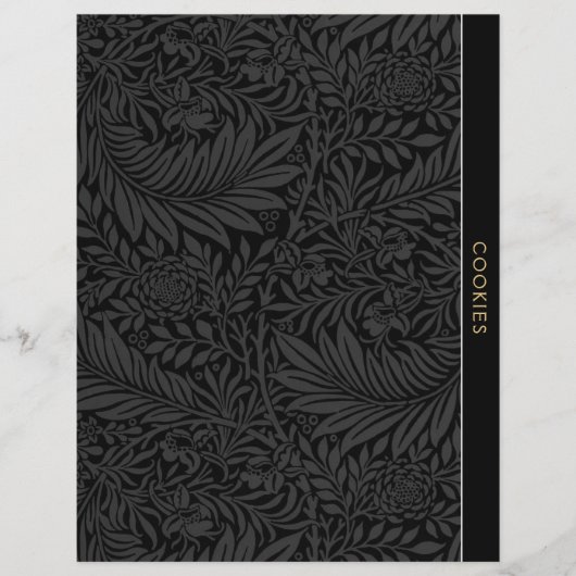 Papier Cookies | Diviseur de recettes | Floral noir Vinta (Devant)