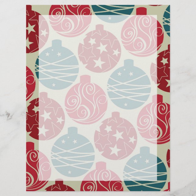 Papier Cool Rétro ornements de Noël Rouge Bleu Cadeaux (Devant)