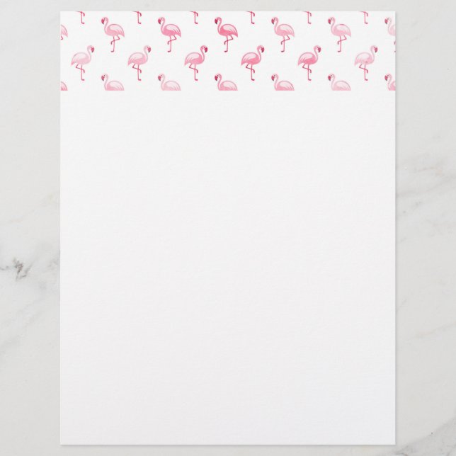 Papier Cool rose Tropical Flamingo Patte sur blanc (Devant)