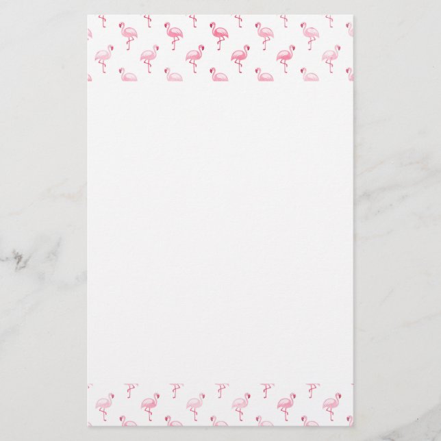 Papier Cool rose Tropical Flamingo Patte sur blanc (Devant)