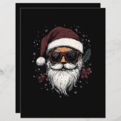 Papier Cool Santa with Sunglasses Christmas (Devant / Derrière)
