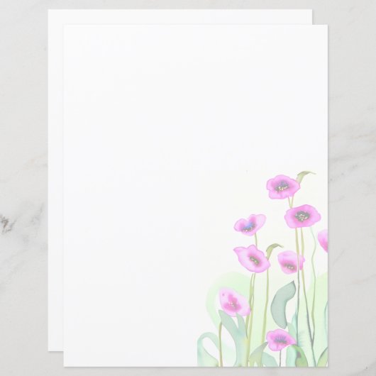 Papier Coquelicot rose (Devant / Derrière)