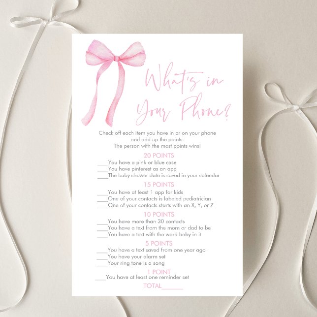 Papier Coquette Bow rose Ce qui est dans votre jeu de tél (Créateur téléchargé)