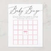 Papier Coquette Rose Bow Bingo Douche Jeu (Devant)