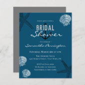 Papier Coquilles de mer et Starfish Invitations de douche (Devant / Derrière)