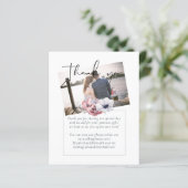 Papier Corail bleu Dusty Mariage de Merci de script Flora (Debout devant)