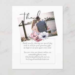 Papier Corail bleu Dusty Mariage de Merci de script Flora