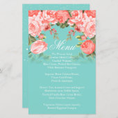 Papier Corail botanique et Mariage de fleurs Turquoises - (Devant / Derrière)