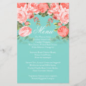 Papier Corail botanique et Mariage de fleurs Turquoises - (Devant)